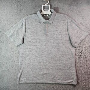 01 Algo Performance Polo Shirt Men XL‎ Short Sleeve Gray White Striped